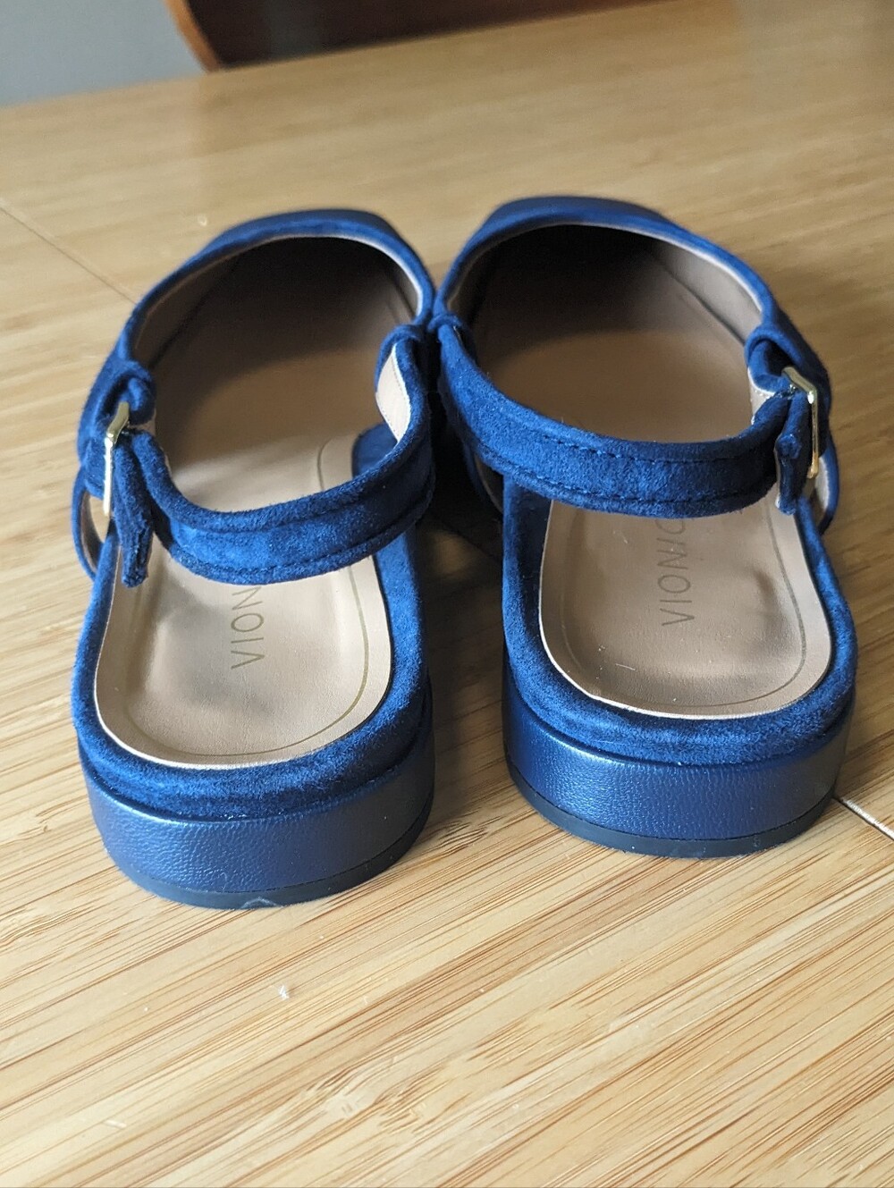 Vionic Petaluma Slingback Flat Sz 8 Blue Suede Cap-toe Classic Style + Comfort - Picture 5 of 5